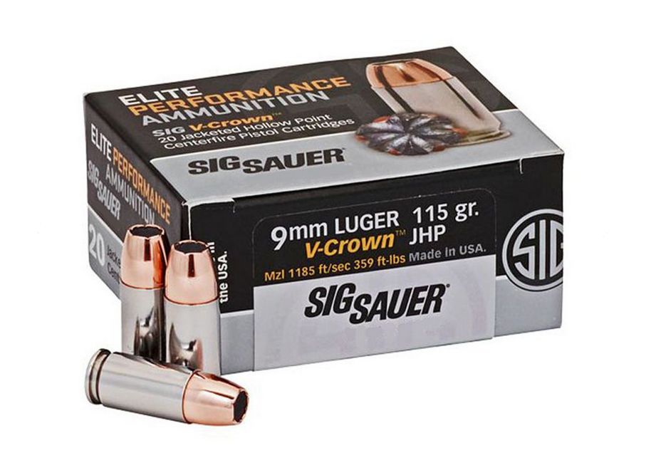 SIG Sauer Elite V-Crown Jacketed Hollow Point 9mm